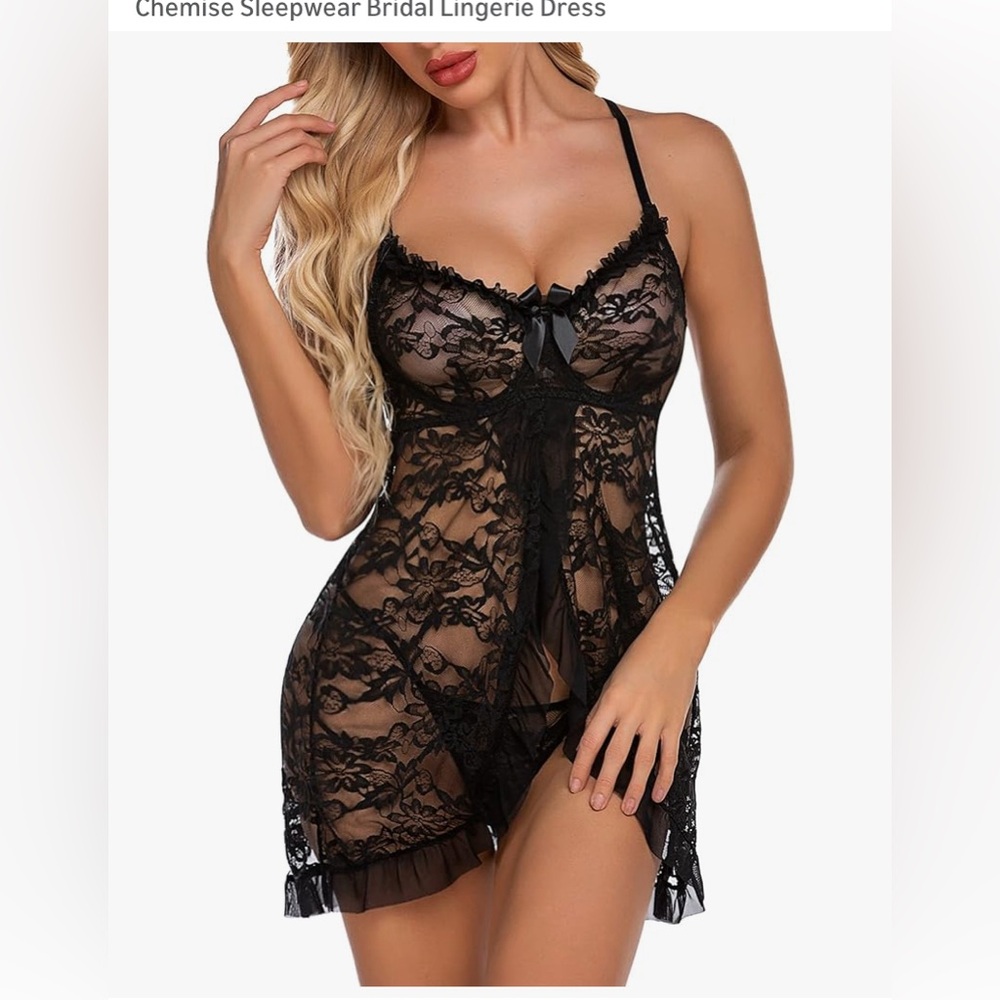 Nwot L lace babydoll lingerie